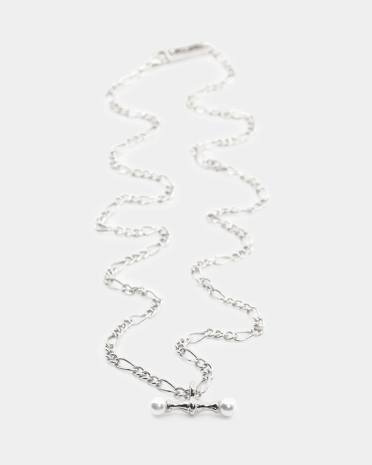 Wild For The Weekend Pearl T-Bar Necklace Silver