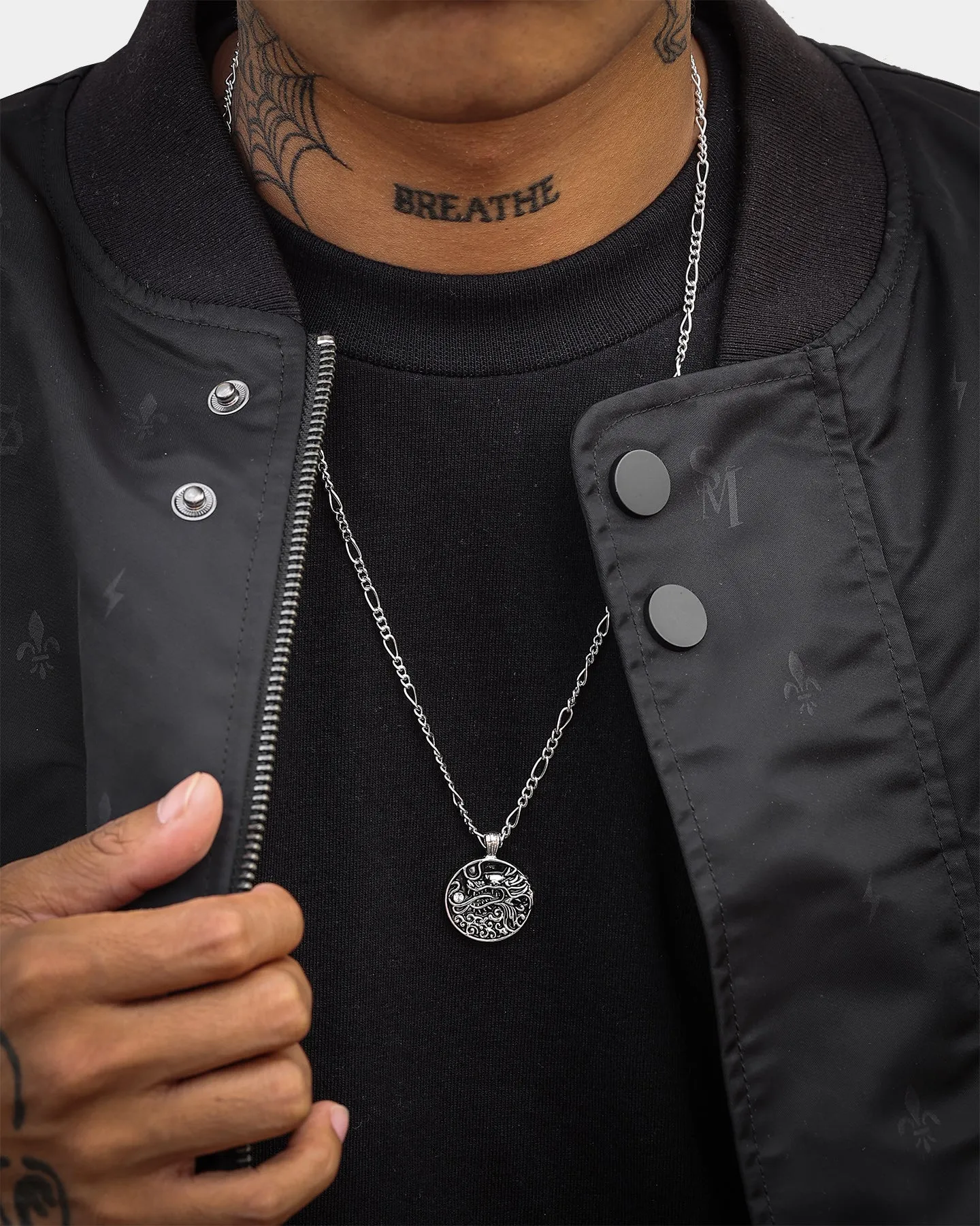 Wild for the Weekend Serpentine Dragon Necklace Silver