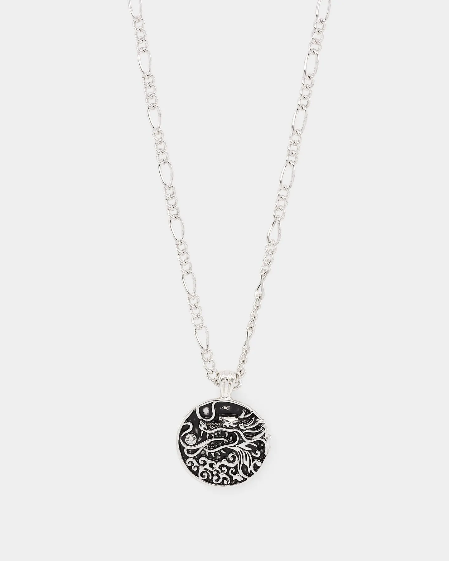 Wild for the Weekend Serpentine Dragon Necklace Silver