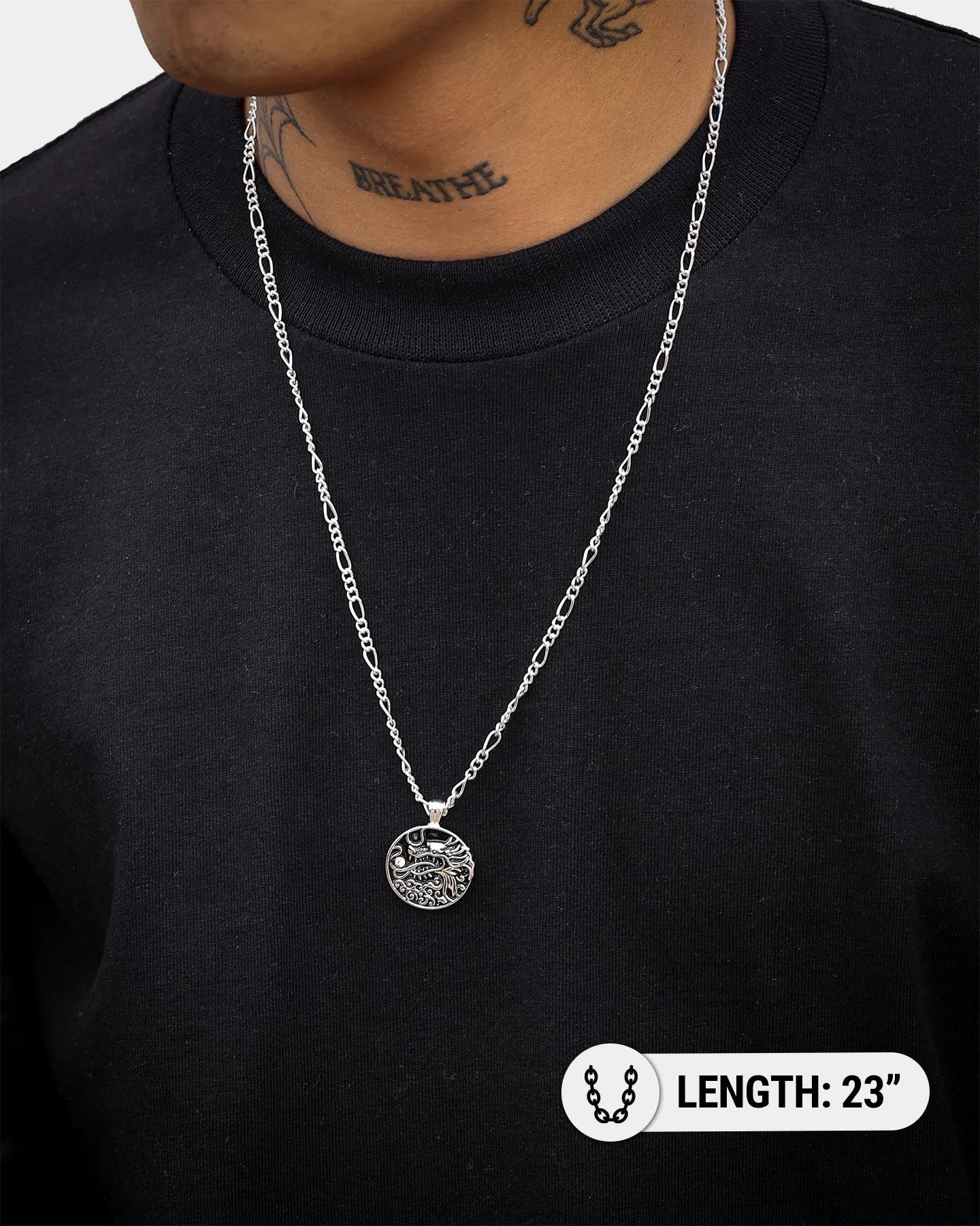 Wild for the Weekend Serpentine Dragon Necklace Silver