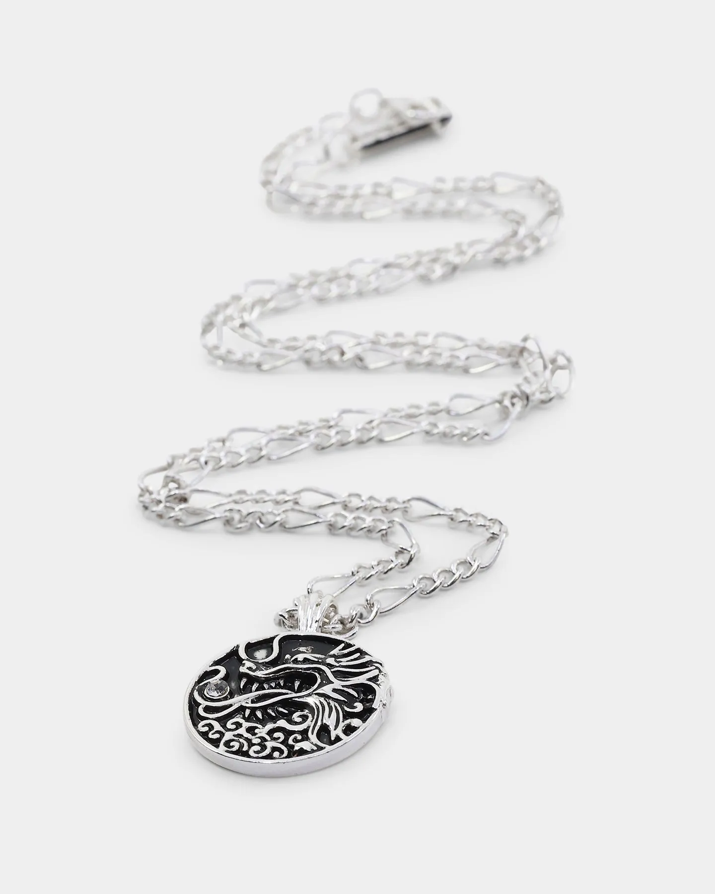 Wild for the Weekend Serpentine Dragon Necklace Silver