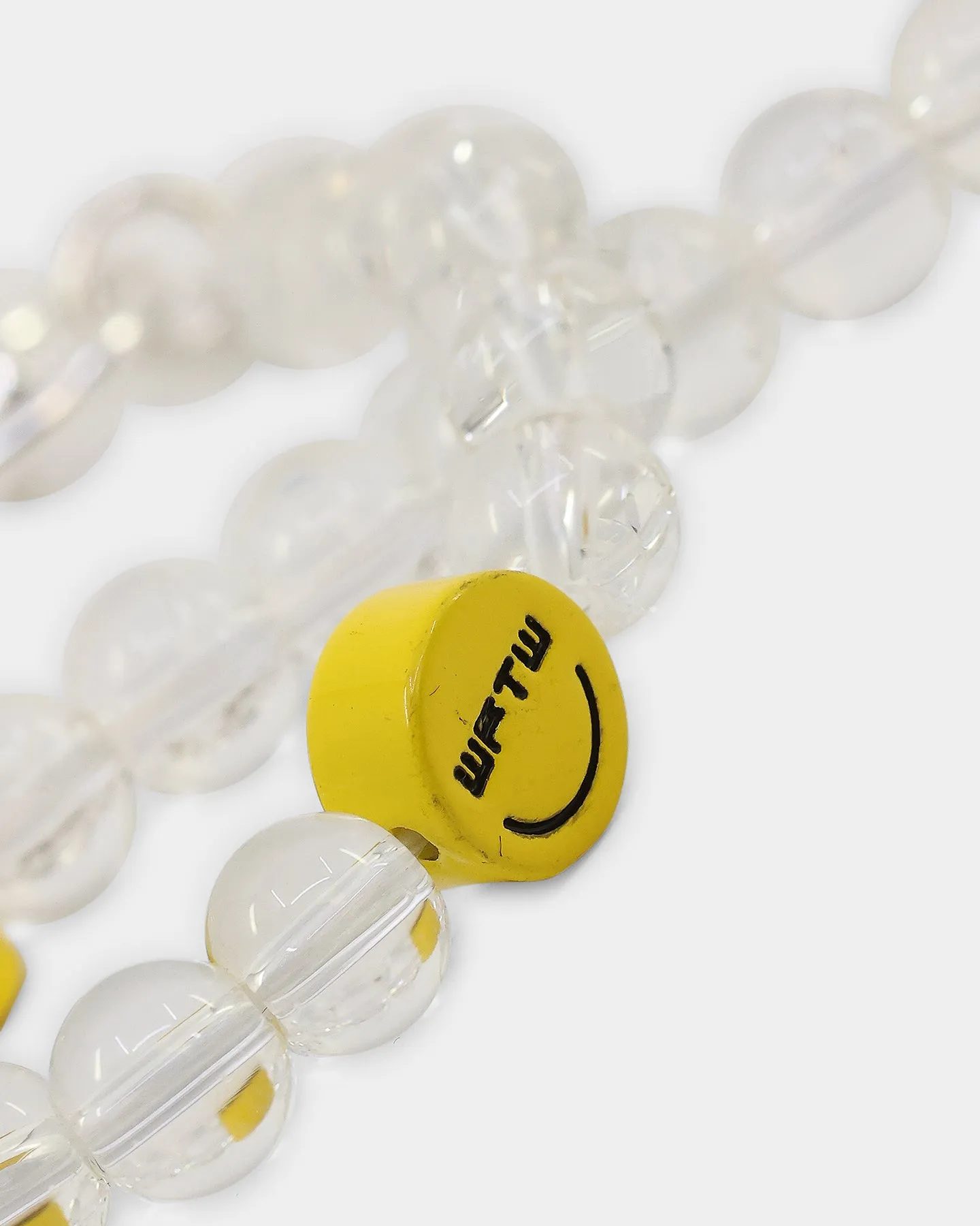 Wild For The Weekend Smiley Beaded Necklace Silver