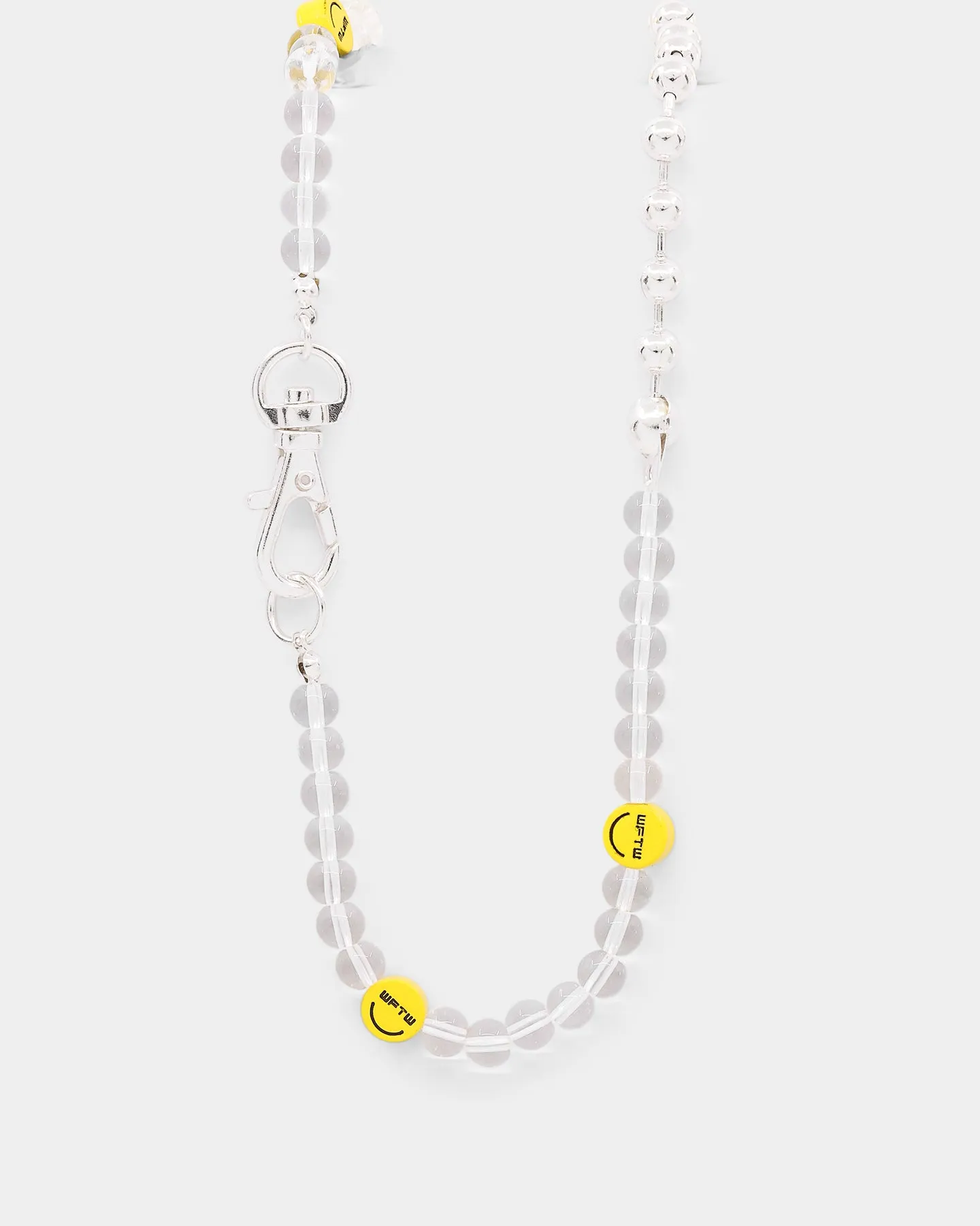 Wild For The Weekend Smiley Beaded Necklace Silver