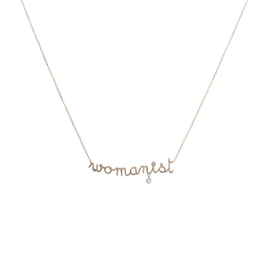 Womanist 18K Gold Necklace w. Diamond