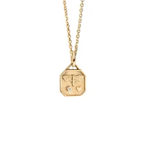 World Gold Day Bee 18k Gold Necklace w. Diamond