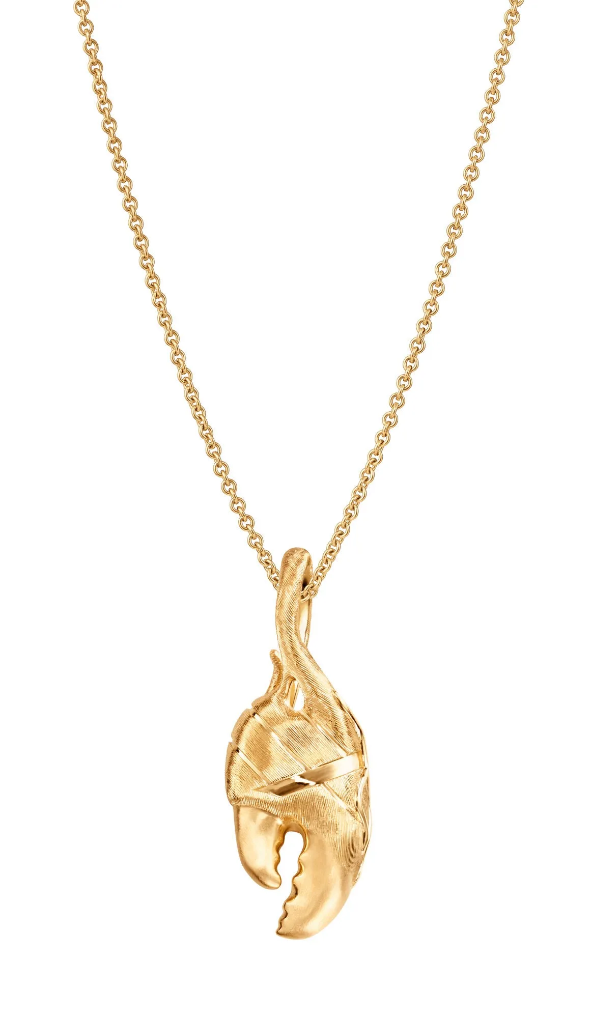 Young Fish Large Claw 18K Gold Pendant