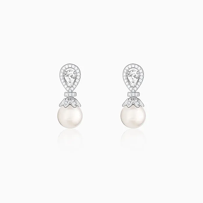 Zircon Pearl Drop Earrings Giva