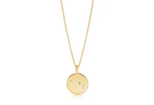 Zodiaco Aries Gold Plated Necklace w. White Zirconias