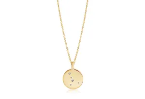 Zodiaco Cancer Gold Plated Necklace w. White Zirconias