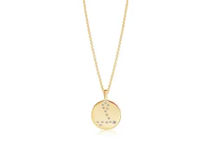 Zodiaco Pisces Gold Plated Necklace w. White Zirconias