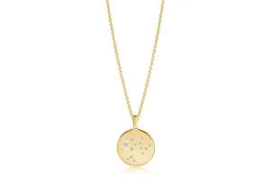 Zodiaco Sagitarius Gold Plated Necklace w. White Zirconias