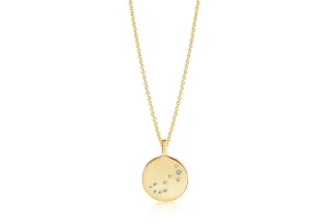 Zodiaco Scorpio Gold Plated Necklace w. White Zirconias