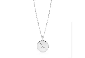 Zodiaco Taurus Silver Necklace w. White Zirconias